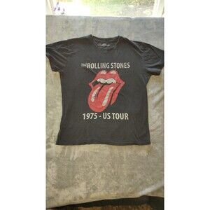 The Rolling Stones Men's Large T-Shirt Tongue Print Genuine 1975 Tour Tee VTG